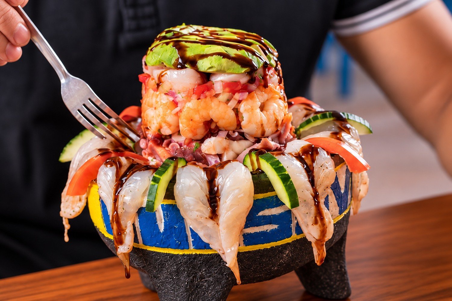 Presentación de mariscos de El Camarón Guasaveño